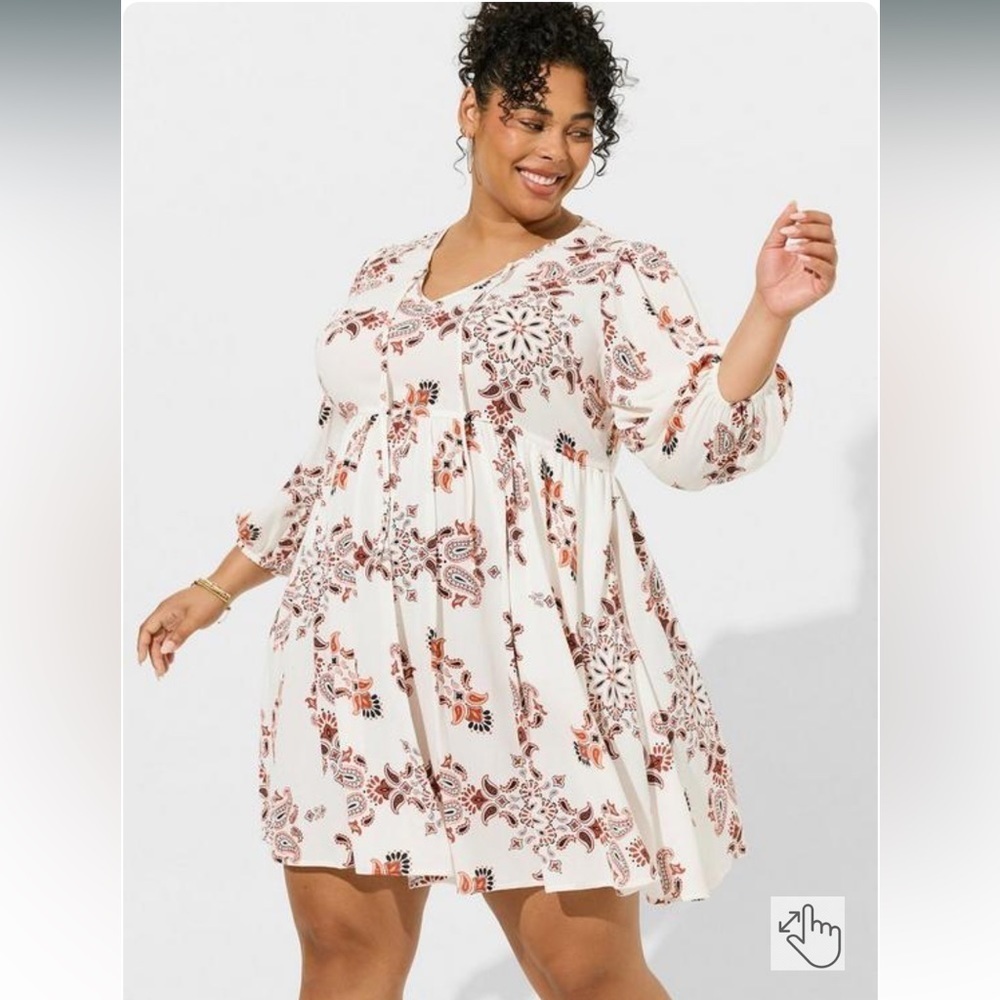 torrid White Floral Print Mini Dress